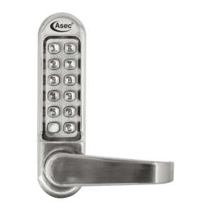 ASEC AS4300 Series Lever Operated Digital Lock With Adaptor Kit For Panic Device No Latch - AS4307 Stainless Steel