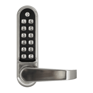 ASEC AS4300 Series Lever Operated Easy Code Change Digital Lock With Optional Free Passage & Adaptor Kit For Panic Device - AS4308 Stainless Steel