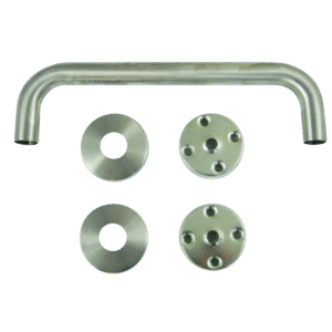 ASEC Bolt Fix Round Rose Stainless Steel Pull Handle - 225mm SS