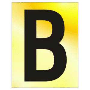 ASEC 75mm Brass Letters & Numerals - 75mm 'B' Text PB Visi