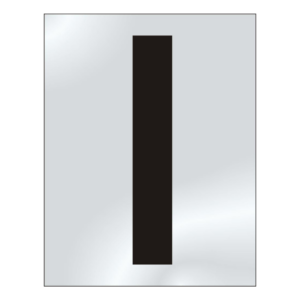 ASEC 75mm Chrome Letters & Numerals - 75mm 'I' Text CP Visi