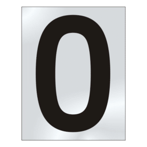 ASEC 75mm Chrome Letters & Numerals - 75mm 'O' Text CP Visi