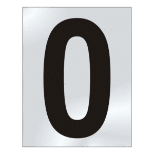 ASEC 75mm Chrome Letters & Numerals - 75mm '0' Text CP Visi