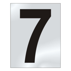 ASEC 75mm Chrome Letters & Numerals - 75mm '7' Text CP Visi