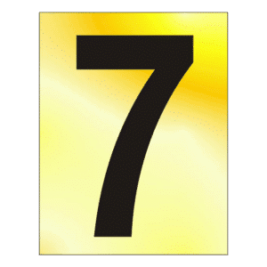 ASEC 75mm Brass Letters & Numerals - 75mm '7' Text PB Visi