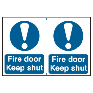 ASEC `Fire Door Keep Shut` 200mm x 300mm PVC Self Adhesive Sign - 2 Per Sheet