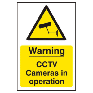 ASEC `Warning CCTV Cameras in Operation` 200mm x 300mm PVC Self Adhesive Sign - 1 Per Sheet