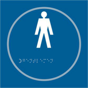 ASEC `Gents` 150mm x 150mm Taktyle (Braille) Self Adhesive Sign - 1 Per Sheet