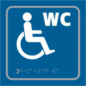 ASEC `Disabled` 150mm x 150mm Taktyle (Braille) Self Adhesive Sign - 1 Per Sheet