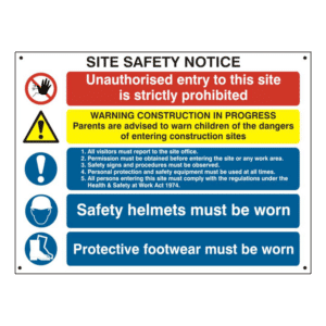ASEC Composite Site Safety Poster 800mm x 600mm PVC Sign - Single Poster