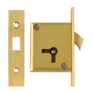 ASEC 85 4 Lever Mortice Cupboard Hooklock - 64mm SB KD RH Visi