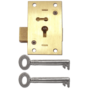 ASEC 51 2 & 4 Lever Straight Cupboard Lock - 4 Lever 64mm SB KA Visi