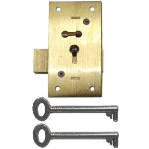 ASEC 51 2 & 4 Lever Straight Cupboard Lock - 4 Lever 75mm SB KA Visi
