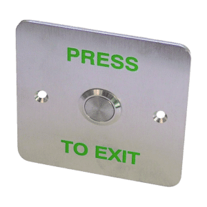 ASEC Press To Exit Stainless Steel Surface 1 Gang Button - `Press To Exit`