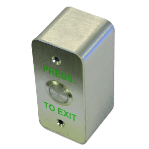 ASEC Press To Exit Narrow Style Surface Button Stainless Steel - `Press To Exit`