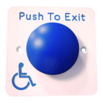 ASEC Push To Exit Blue Dome DDA Exit Button - `Push To Exit`