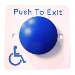 ASEC Push To Exit Blue Dome DDA Exit Button - `Push To Exit`