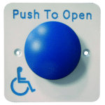 ASEC Push To Open Blue Dome DDA Exit Button - `Push To Open`