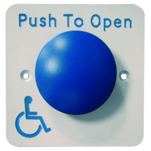 ASEC Push To Open Blue Dome DDA Exit Button - `Push To Open`