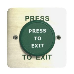 ASEC Large Green Press To Exit Dome Button - `Press To Exit`
