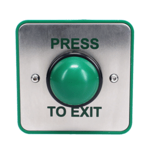ASEC Press To Exit Green Dome Button With Tamper Proof Collar - `Press To Exit`