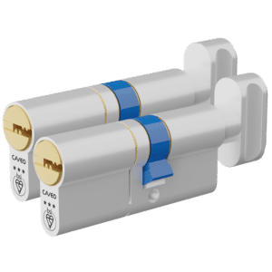 CAVEO TS007 3* Key & Turn Euro Dimple Cylinder Keyed Alike Pair - 75mm 40(Ext)/35 (35/10/30T) 3 Keys