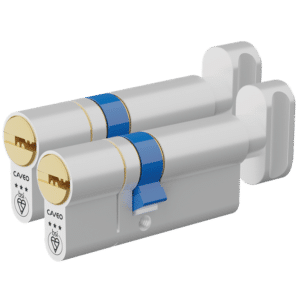 CAVEO TS007 3* Key & Turn Euro Dimple Cylinder Keyed Alike Pair - 85mm 35(Ext)/50 (30/10/45T) 3 Keys