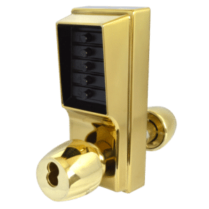 DORMAKABA Series 1000 1041B Knob Operated Digital Lock With Key Override & Passage Set - PB No Cylinder 1041B-03