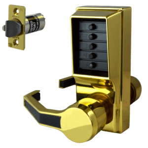DORMAKABA Simplex L1000 Series L1041B Digital Lock Lever Operated With Key Override & Passage Set - PB LH No Cylinder LL1041B-03