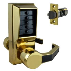 DORMAKABA Simplex L1000 Series L1041B Digital Lock Lever Operated With Key Override & Passage Set - PB RH No Cylinder LR1041B-03