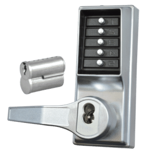 DORMAKABA LP1000 Series Front Only Digital Lock To Suit Panic Latch With Key Override - SC LH With Cylinder