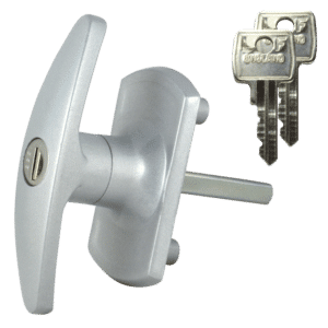 L&F 1613 Garage Door Lock - SILVER 75mm x 8mm Diamond Spindle
