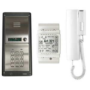 VIDEX 4K Series Audio 1 Way Intercom Kit Complete With Keypad - Flush
