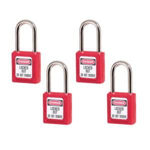 MASTER LOCK 410 Lock-Out Padlock Set Of 4 KA 38mm - KA Red Boxed