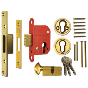 ERA 233 Fortress BS Euro Keyless Egress Key & Turn Deadlock With Cylinder - 64mm PB KD Boxed