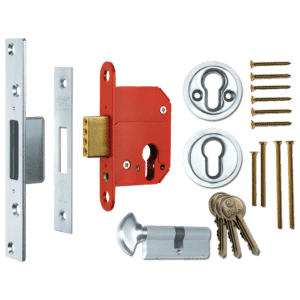 ERA 233 Fortress BS Euro Keyless Egress Key & Turn Deadlock With Cylinder - 64mm SC KD Boxed