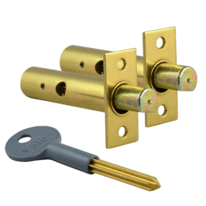 YALE PM444 Door Security Rack Bolt - 60mm PB 2 Bolts 1 Key Visi