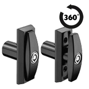 L&F 1642 Pop Out Garage Door Handle - BLK 360º Movement