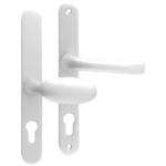 MILA Prolinea 92/62 Offset Lever/Pad UPVC Furniture - 240mm Backplate - White