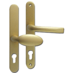 MILA Prolinea 92/62 Offset Lever/Pad UPVC Furniture - 240mm Backplate - Gold