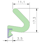 AQUAMAC 89 Draught Strip Seal - 89W White (5mm - 13mm)