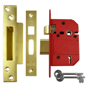 UNION J2200 StrongBOLT BS 5 Lever Sashlock - 64mm PB KD Visi