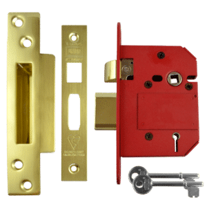 UNION J2200 StrongBOLT BS 5 Lever Sashlock - 75mm PB KD Visi