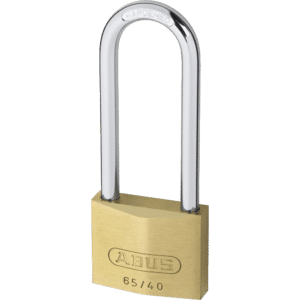 ABUS 65 Series Brass Long Shackle Padlock - 40mm KD 63mm Shackle 65/40HB63 Boxed