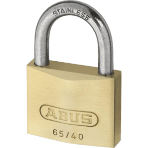 ABUS 65 Series Brass Open Stainless Steel Shackle Padlock - 40mm KA (6404) 65IB/40 Boxed