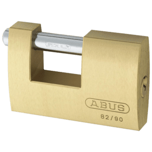 ABUS 82 Series Brass Sliding Shackle Shutter Padlock - 90mm KA (8523) 82/90 Boxed