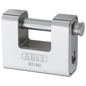 ABUS 92 Series Steel Clad Brass Sliding Shackle Shutter Padlock - 78mm KD 92/80 Visi