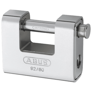 ABUS 92 Series Steel Clad Brass Sliding Shackle Shutter Padlock - 78mm KA (8522) 92/80 Boxed