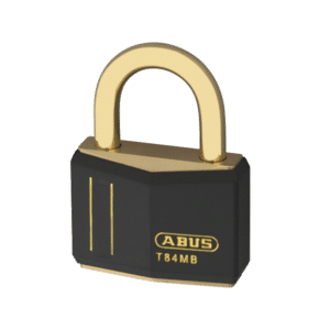 ABUS T84MB Series Brass Open Shackle Padlock - 43mm Brass Shackle KA (8401) Black T84MB/40 Boxed