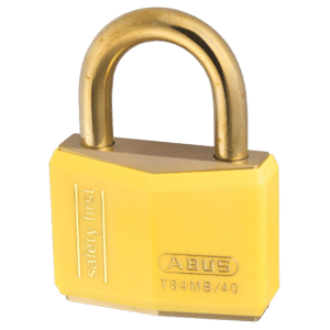 ABUS T84MB Series Brass Open Shackle Padlock - 43mm Brass Shackle KA (8402) Yellow T84MB/40 Boxed